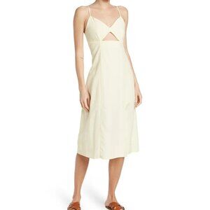 NEW Melrose and Market Soft Yellow Elfin Cutout Midi Dress P1311